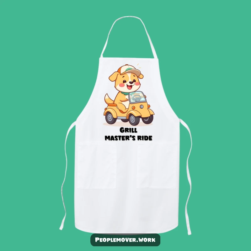 Funny Dog Driving Apron: Happy Pooch for Kitchen Adventures