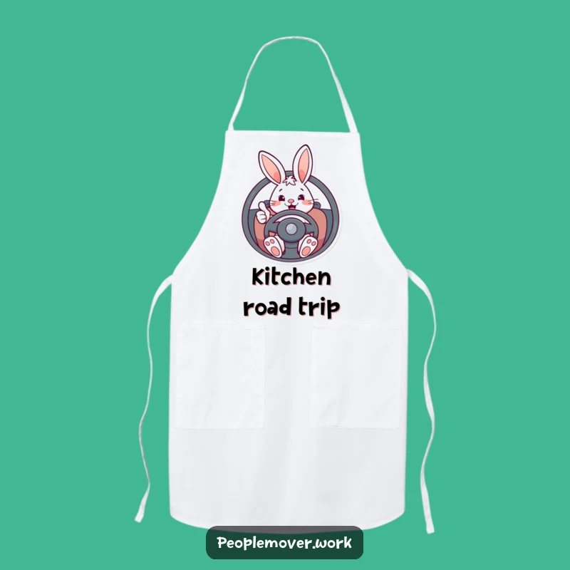 Funny Bunny Driver Apron: Cartoon Fun for Kitchen Adventures