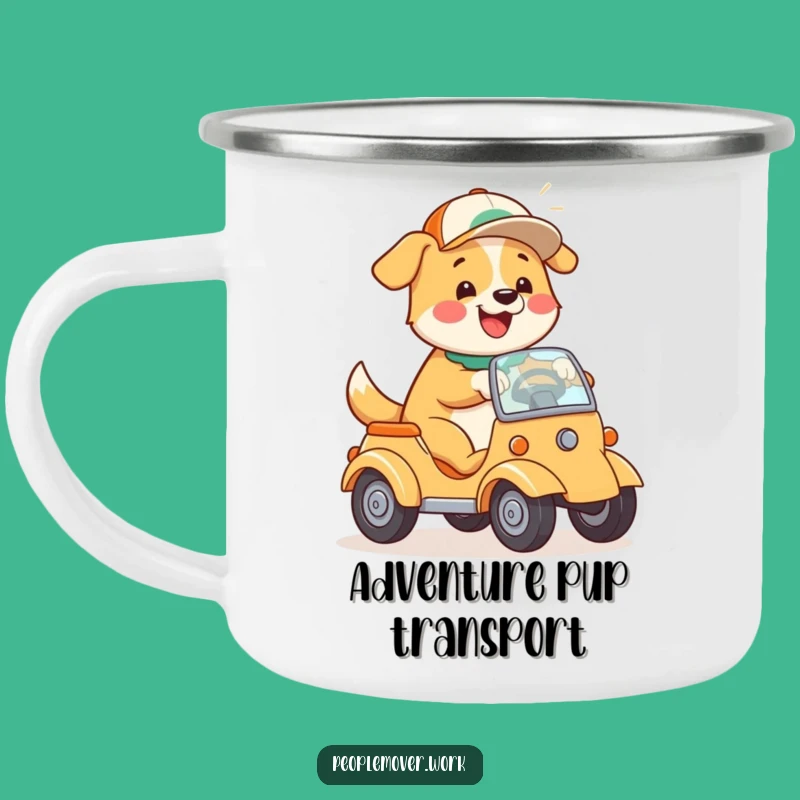 Funny Dog Driving Camping Mug: Happy Pooch for Outdoor Fun