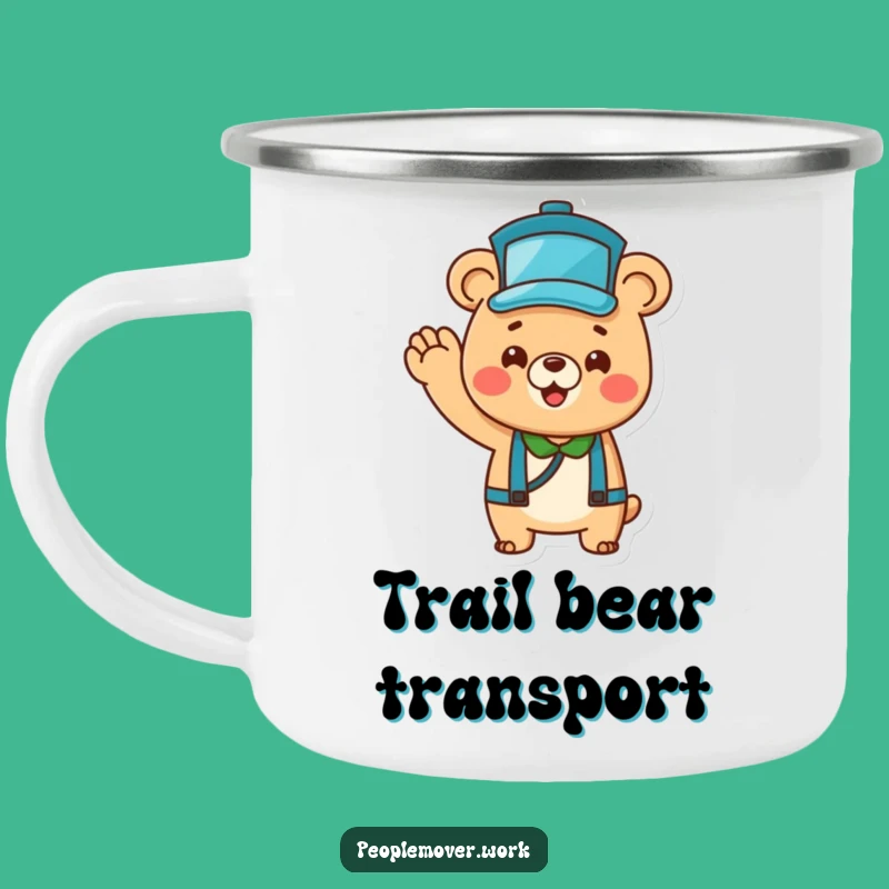 Funny Bear Bus Driver Camping Mug: Cheerful Wave for Adventures