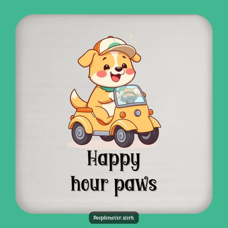 Funny Dog Driving Coaster: Happy Pooch for Table Protection