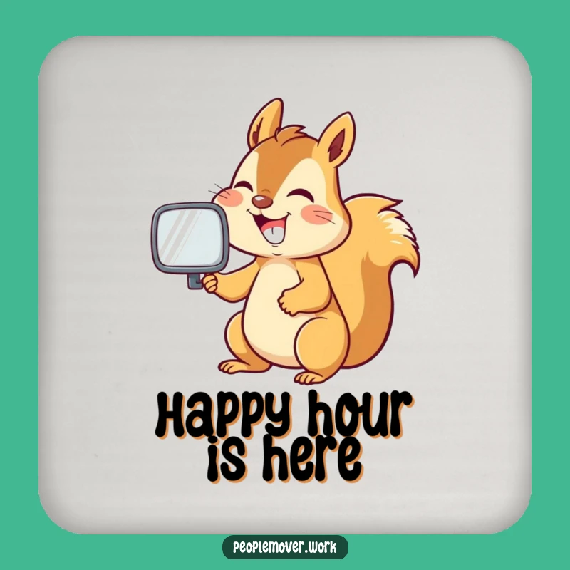 Funny Squirrel Driving Coaster - Protect Surfaces with Energetic Humor