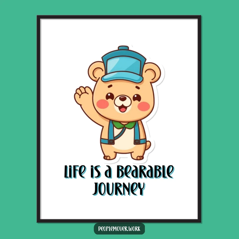 Funny Free Printable Bear Wall Art: Cheerful Bus Driver Downloadable Decor