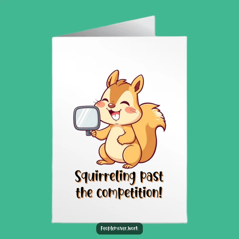 Free Printable Congratulations Card: Squirrel's Grin for Your Win!