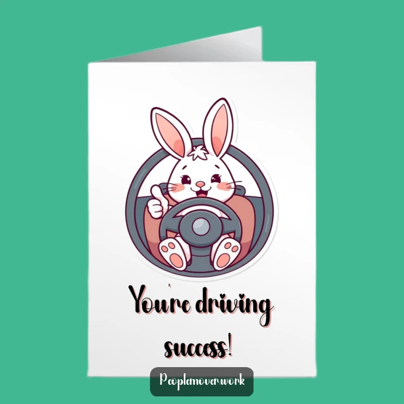 Free Printable Congrats Card: Funny Bunny Driving, Thumbs Up, Downloadable Gift