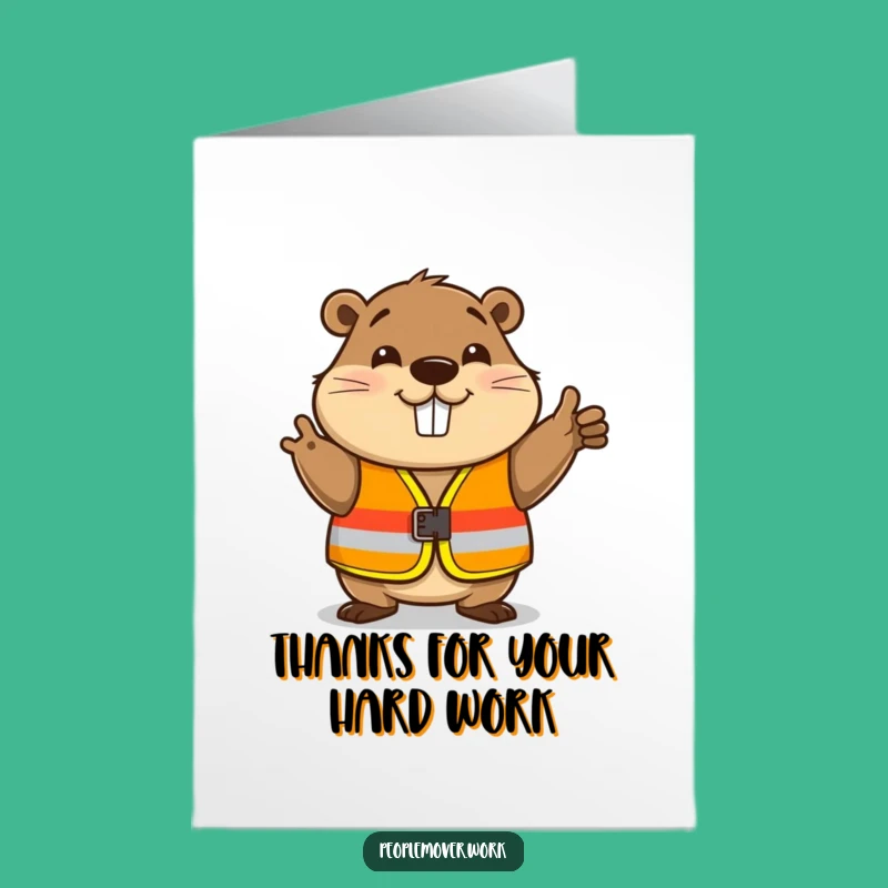 Free Printable Thank You Card: Beaver's Friendly Nod of Gratitude!