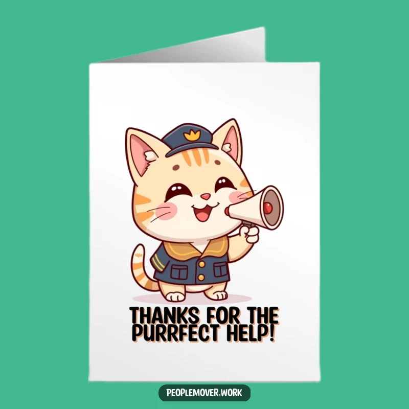 Free Printable Thank You Card: Funny Cat Uniform Honking, Downloadable Appreciation Gift