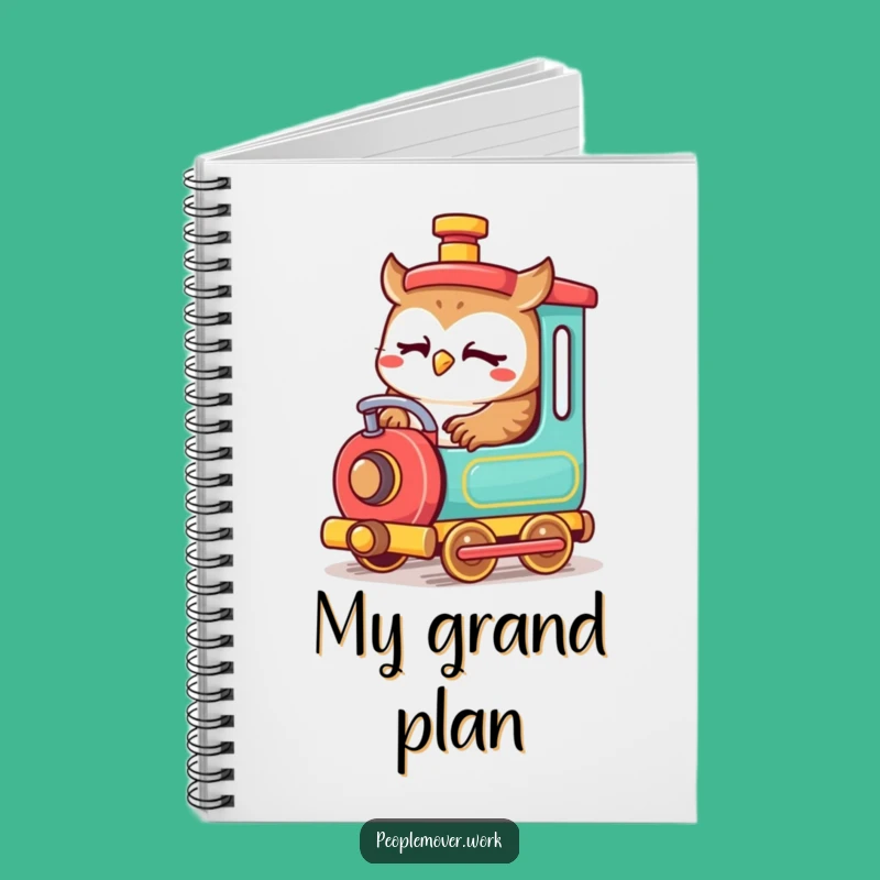 Funny Owl Train Engineer Notebook: Cartoon Journal for Focused Thoughts