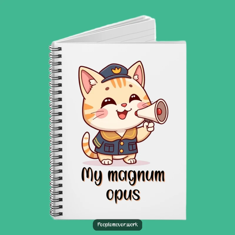Funny Cat Conductor Notebook: Cartoon Uniform for Jotting Down Ideas