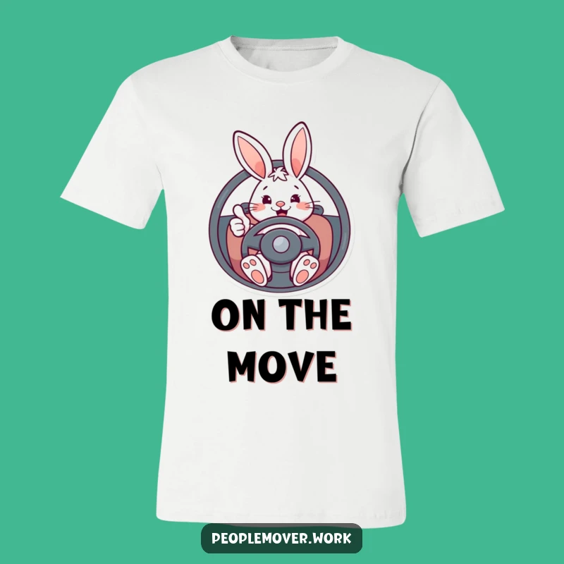 Funny Bunny Driver T-Shirt: Cool Cartoon Thumbs-Up for Car Fans