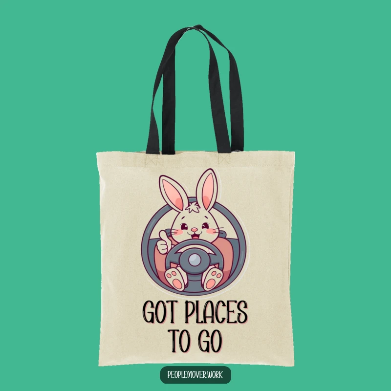 Funny Bunny Driver Tote Bag: Stylish Cartoon Accessory for Errands