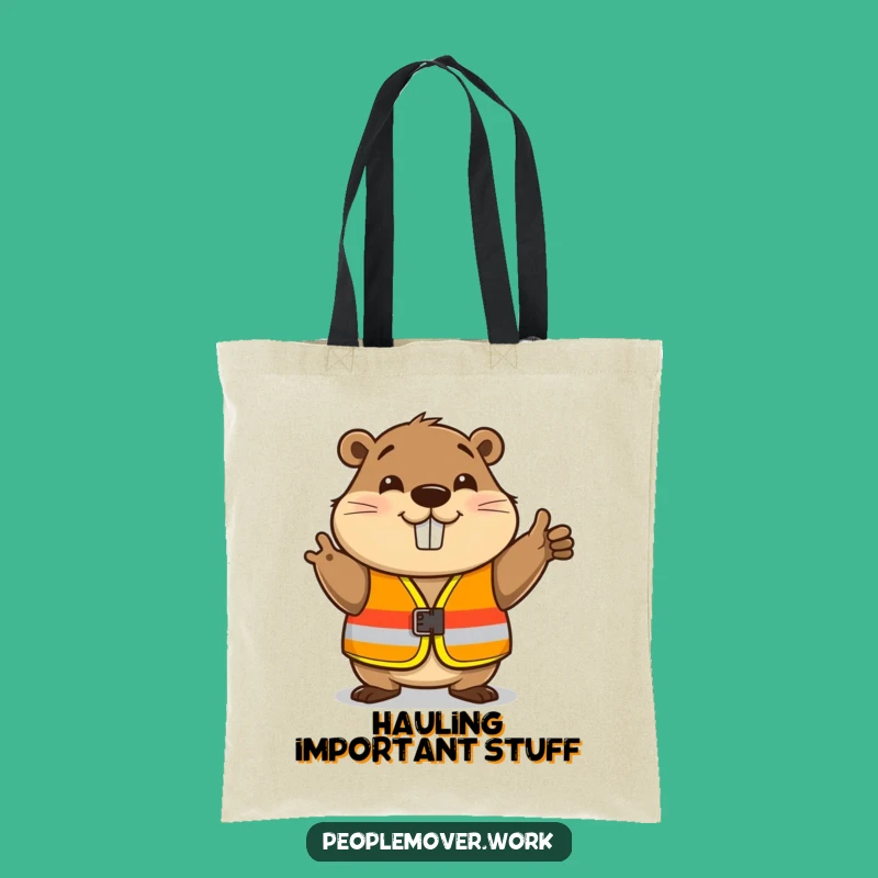 Funny Beaver Safety Vest Tote Bag - Carry Your Tools with Humor
